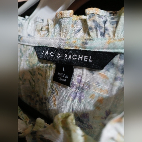 Zac & Rachel Large Foral Women's Peasant Top Feminine - Picture 5 of 5